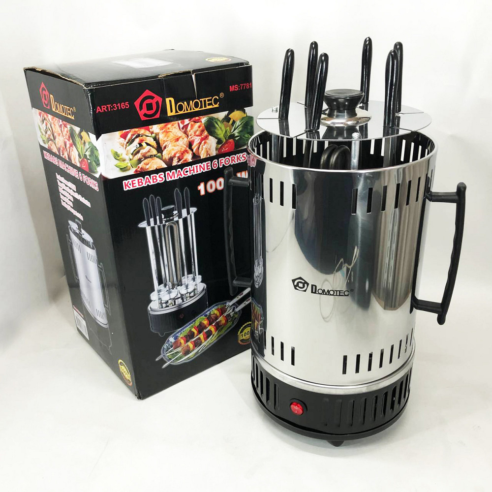 Компактная электро шашлычница с легкой очисткой Domotec MS-7781 1000Вт, Гриль для шаурмы вертикальный WS-48 Львов - изображение 16