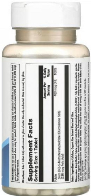 Метилфолат (фолиевая ктслота) KAL Methyl Folate 400mcg 90 tabs Киев - изображение 2
