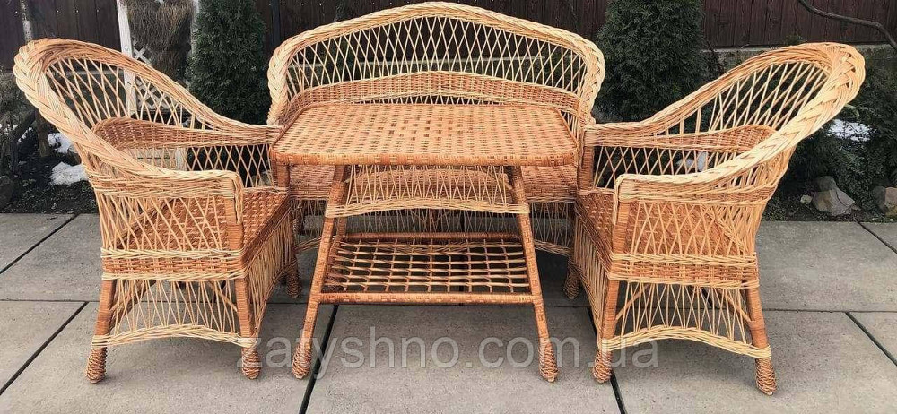 Натуральні меблі з лози з диваном Київ - фото 2