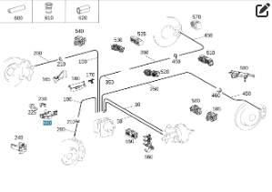 Mercedes-Benz  A1664211394 Пластиковий кронштейн - тримач гальмівного шланга переднього лівого поворотного кулака ML/GLE W166 GLE Coupe C292 GL/GLS X1 Одесса - изображение 5