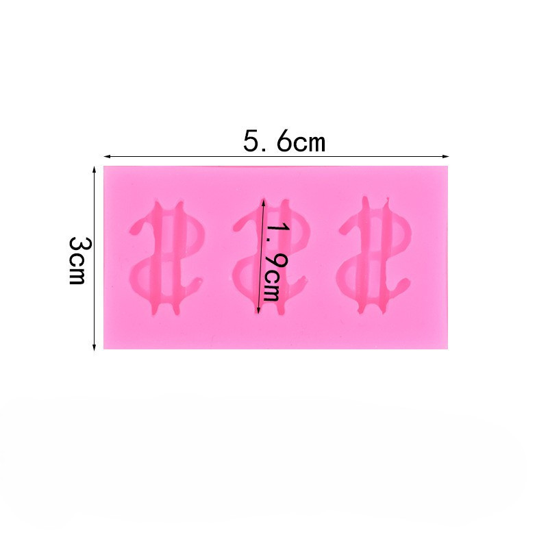 Молд силиконовый Доллар 56 на 30 мм розовый Киев - изображение 2