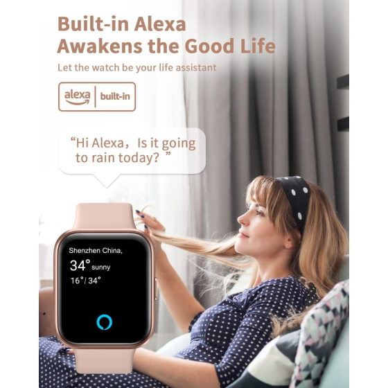 Смарт-годинник Id208Plus для жінок, 1,8″ HD, Bluetooth-дзвінки, Alexa, пульсометр, SpO₂, 100 спортивних режимів, IP68, для Android Київ
