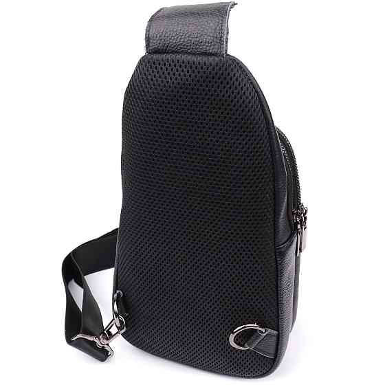 Мужская сумка через плечо из натуральной кожи Черный (Vintage) Киев