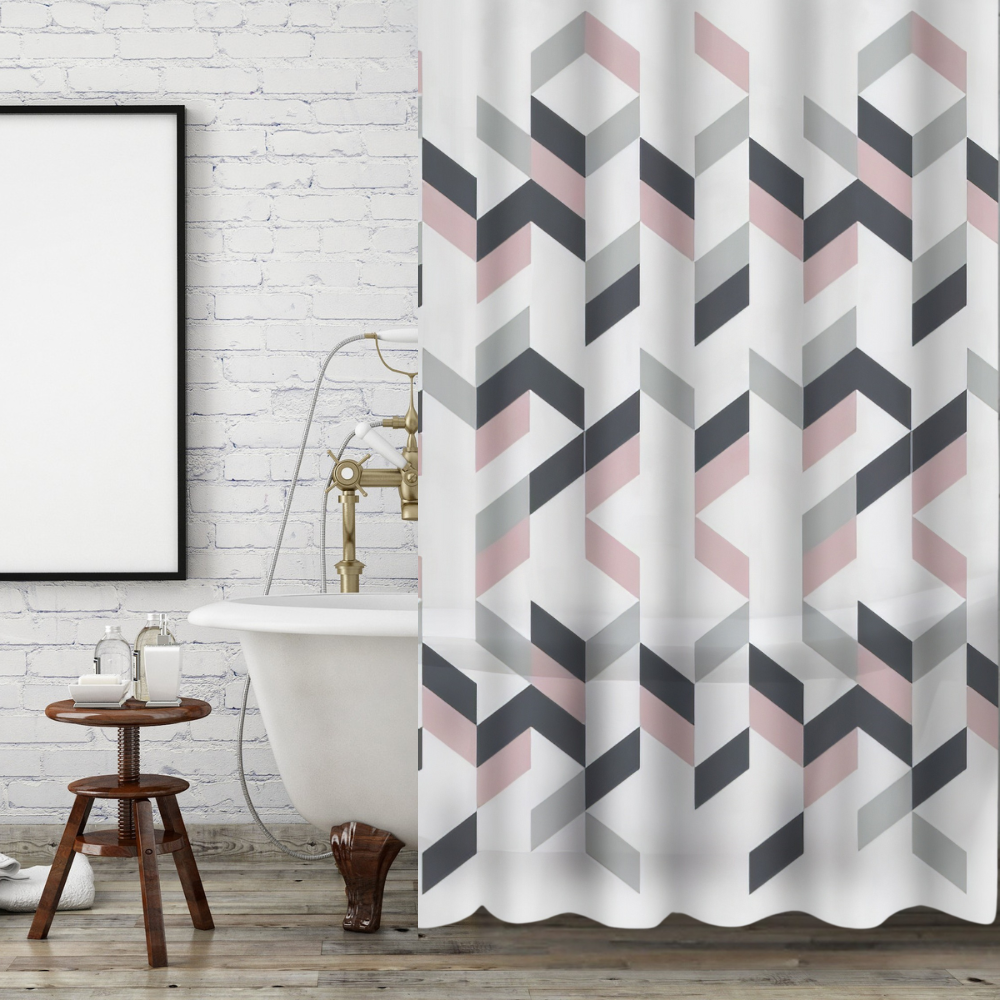 Штора для ванной и душа 180x180 см водоотталкивающая,шторка для душевой с пластиковыми крючками,прозрачная Каменец-Подольский - изображение 3