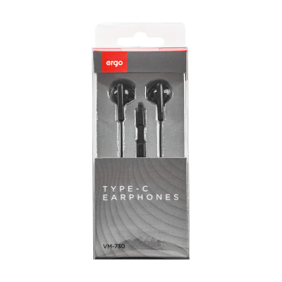 Наушники Ergo VM-730 Type-C Earphones Black (VM-730K) Винница - изображение 2