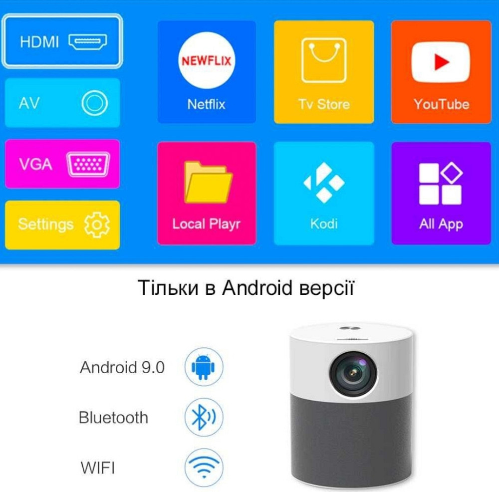 LED FullHD проектор TouYinger T9 Android version Харьков - изображение 7