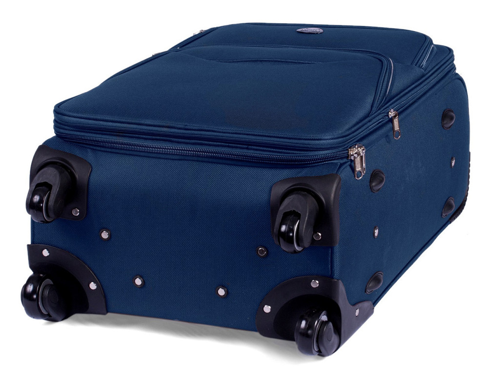 Чемодан тканевый WINGS 1708 большой с улыбкой 4 колеса 75 см Темно-синий Киев - изображение 8