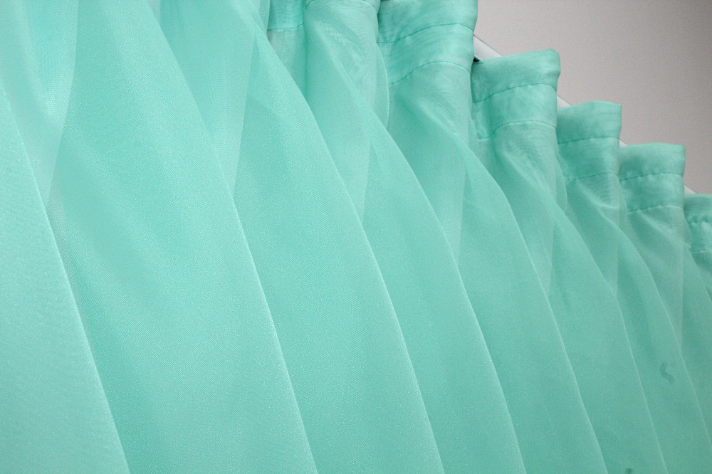 Кухонні шторки VR-Textil № 060к "Дует" з підв'язками бірюзовий з білим 330х170 см (50-323) Київ - фото 6