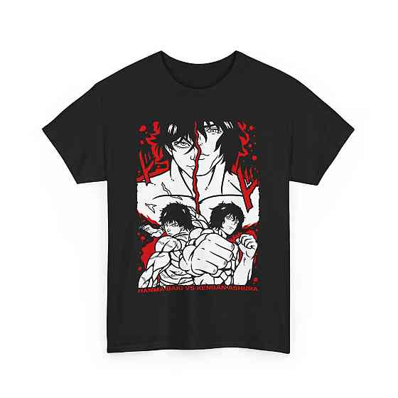 Футболка з аніме принтом Аніме Фігхт Бакі Вс оверсайз (S/M/L) Чорний AnimeJ0405 Дніпро