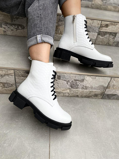 Черевики жіночі GREMMY білий дракон натуральна шкіра висота 13 см розмір 38 (4176) Коломия - фото 8