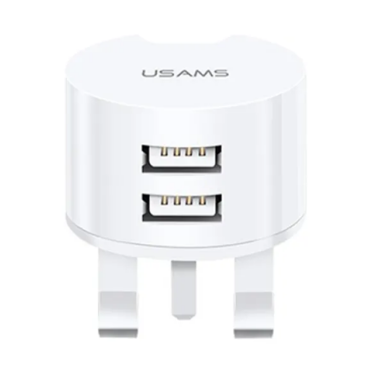 Зарядний пристрій мережевий 2USB + кабель Lightning 2,1А білий Usams XTXLOGT1804 Житомир - изображение 2
