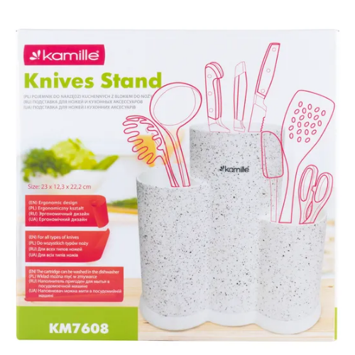 Підставка для ножів 22см (чорний,бiлий,коричн.,сiрий) 7608 KAMILLE Житомир - фото 2