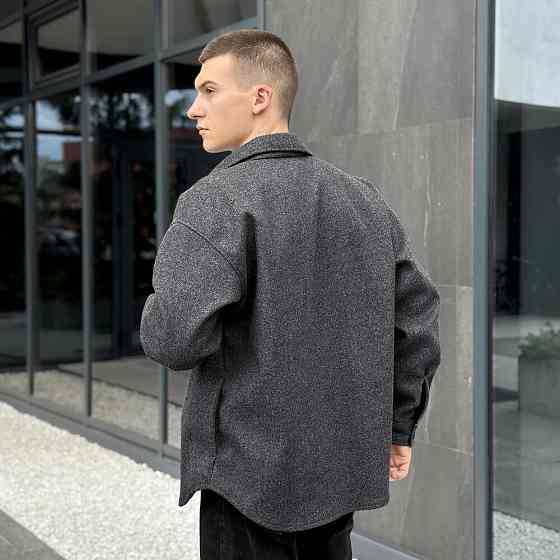 Сорочка-пальто для чоловіків Pobedov Mars. Сорочка демісезонна чоловіча темно-сіра Київ