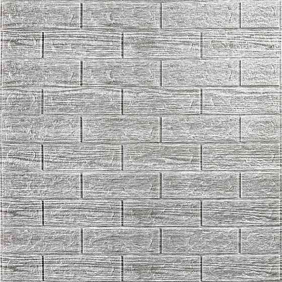 Самоклеющаяся декоративная 3D панель 700x770x5мм Серая полоска кирпич (183) SW-00000488 Днепр