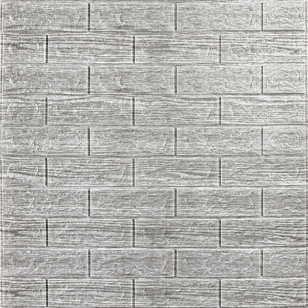 Самоклеющаяся декоративная 3D панель 700x770x5мм Серая полоска кирпич (183) SW-00000488 Днепр - изображение 1