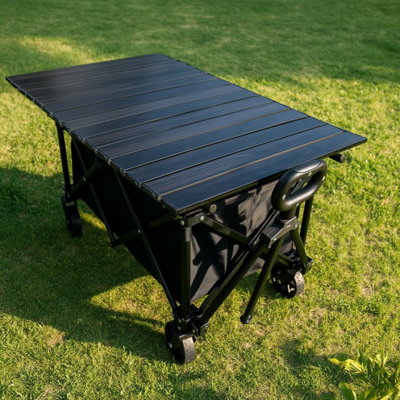 Стільниця для кемпінгового візка 78×45 см, складна, для відпочинку на природі, пікніка, риболовлі, залізна, під обідню зону, чорна Кам'янець-Подільський