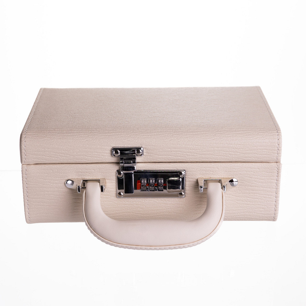 Скринька для прикрас з еко шкіри 2 яруси з кодовим замком Бежевий HP-5-24BE Київ - фото 9