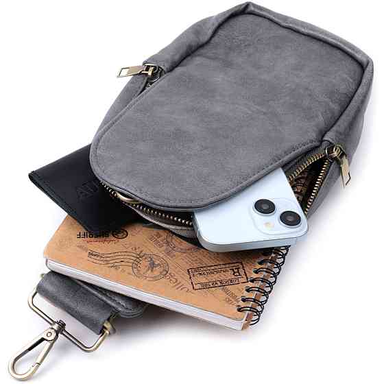 Модна сумка через плече в модному кольорі з екошкіри Vintage 22792 Сірий Київ