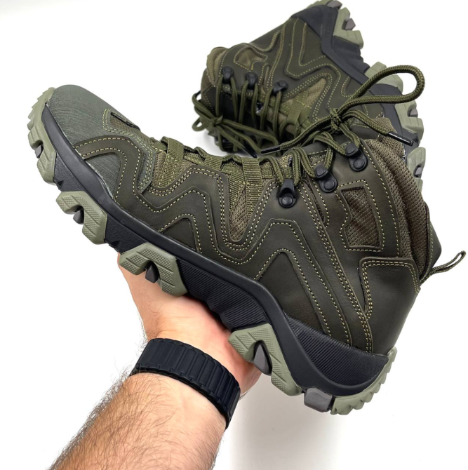 Мужские военные ботинки оливковые, демисезонная обувь, Gore-Tex, защита от влаги, анатомическая стелька Львов - изображение 5