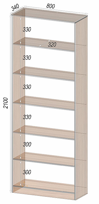 Стеллаж ОС-1, Дуб Аппалачи, 800/340/2100 Львов - изображение 3