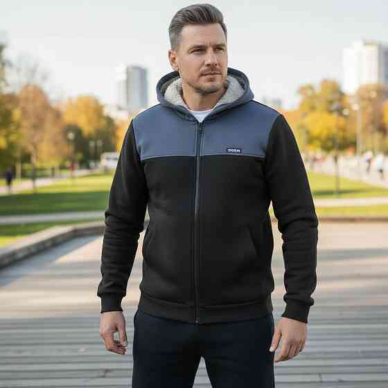 Чоловічий теплий костюм на флісі з хутром Сірий 52/54 Харків