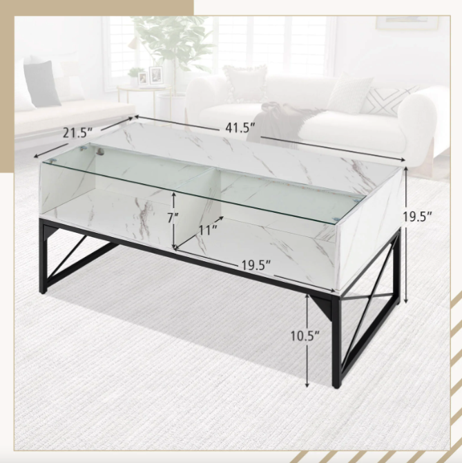 Журнальный столик Moderne кофейный маленький современный с подсветкой в гостиную спальню комнату Киев - изображение 8