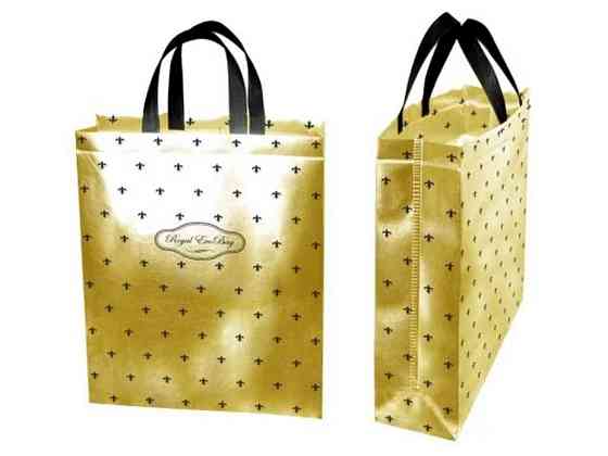 Эко сумка бокс с печатью Ламинация Royal Lily с замком 320х400х100мм 400м ТМ ECOBAG Киев