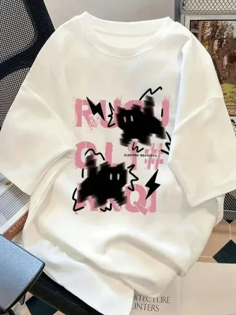 Футболка женская с принтом  46 Белая 2664083299 Днепр