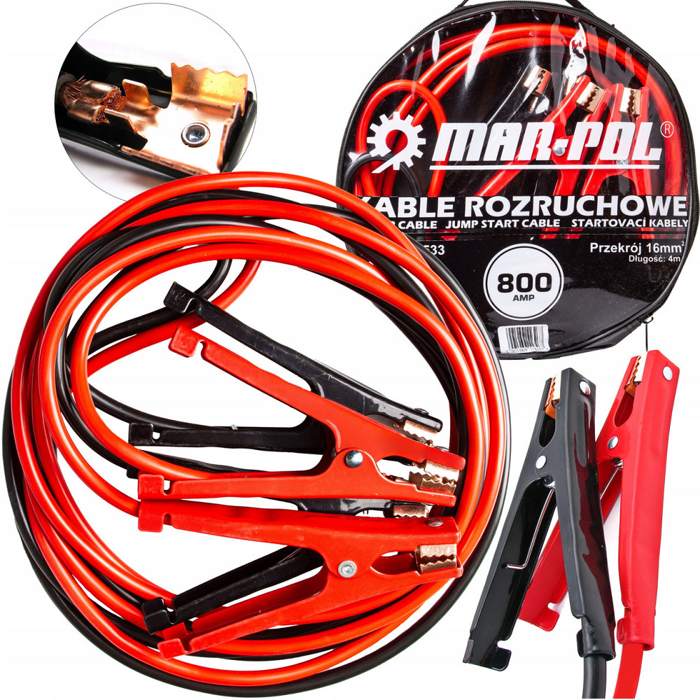 Пускові кабелі (проводи для прикурювання) 800A 16mm2 X 4m Mar-Pol (M82533) Нововолинськ - фото 1