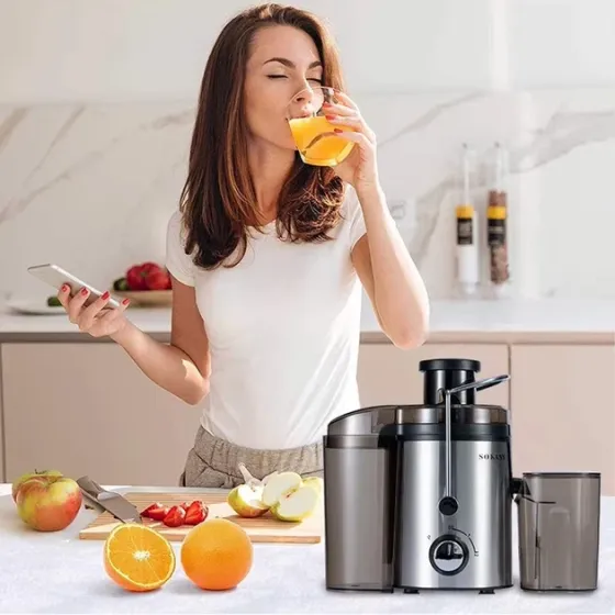 Соковыжималка SK-JB-175 электрическая 500 Вт с двумя скоростями и корпусом из нержавеющей стали Одесса