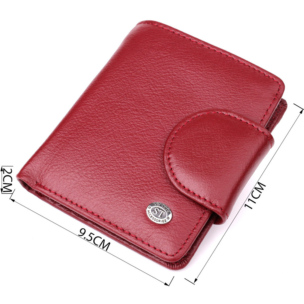 Жіночий гаманець вертикального формату з натуральної шкіри ST Leather 23071 Бордовий Київ - фото 3