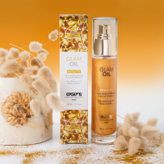Масло для тела с блеском EXSENS Glam Oil 50мл, с маслом миндаля, без парабенов и феноксиэтанола Sex Aura Киев