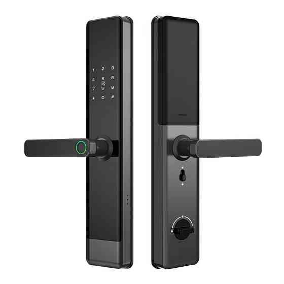 Умный дверной замок кодовый с Wi-Fi, отпечатком пальца и ключ-картой,серый Каменец-Подольский