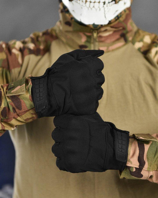 Перчатки софтшел black Одеса - фото 5