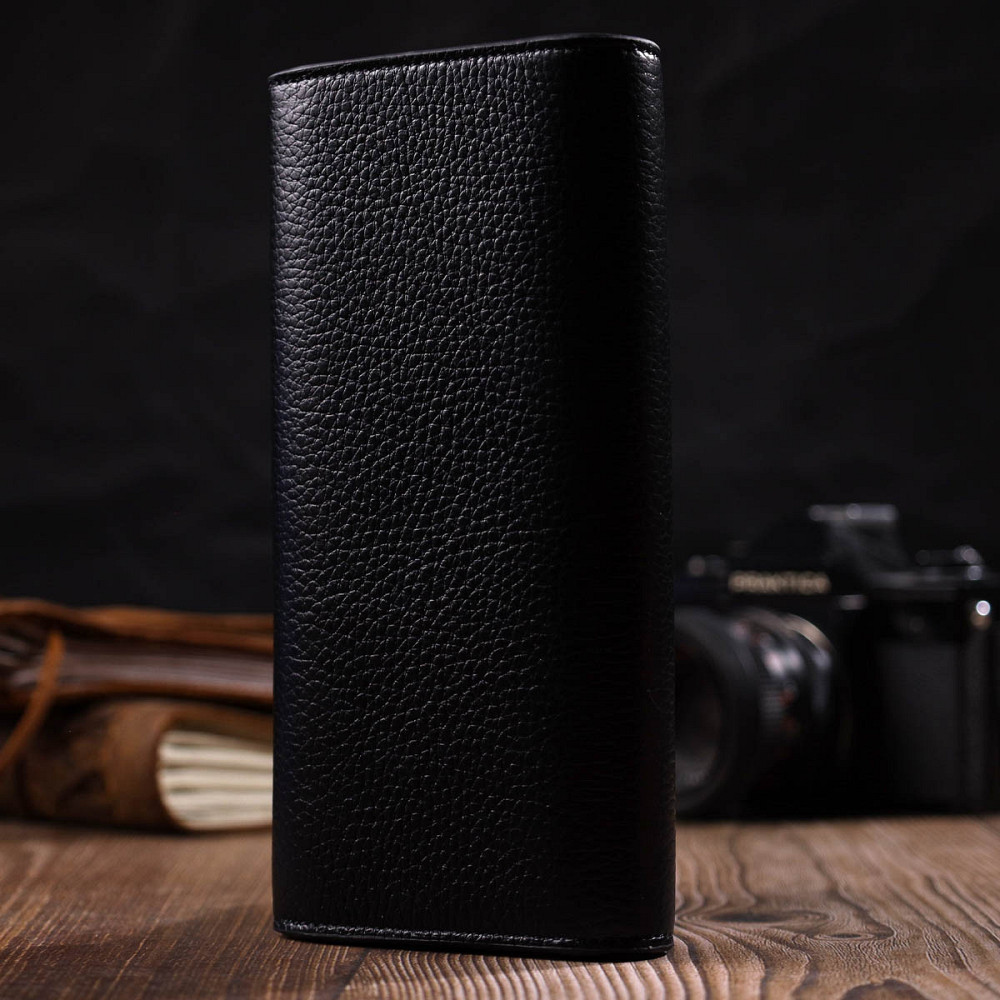 Класичний жіночий гаманець з монетницею на блискавці з натуральної шкіри Tony Bellucci 21966 Чорний Київ - фото 9