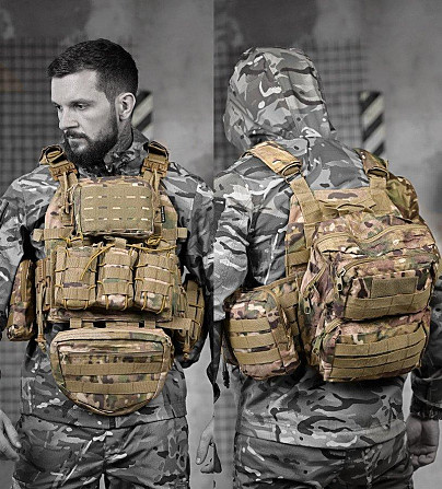 Плитоноска 4 точки скидання Single sword mtk з рюкзаком РП7354 Київ - фото 1