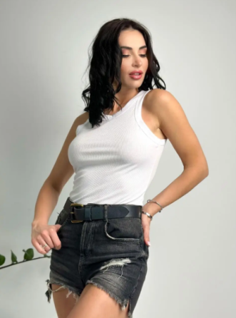 Майка женская рубчик белый Киев