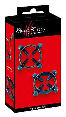 Затискачі для сосків - Bad Kitty Nipple Jewellery Blue Sex Aura Київ