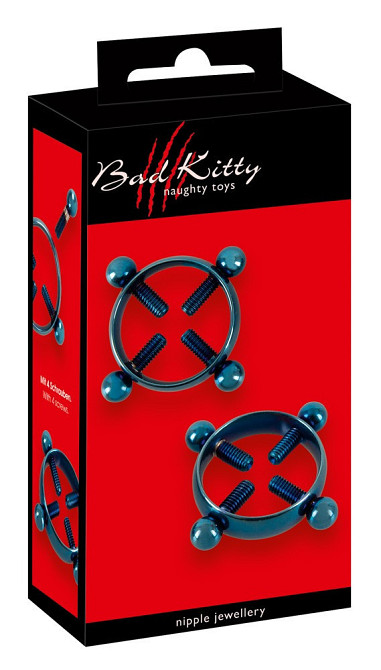 Затискачі для сосків - Bad Kitty Nipple Jewellery Blue Sex Aura Київ - фото 1