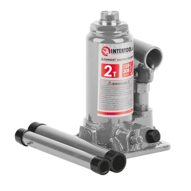 Домкрат "стовпчик" одноштоковий 2т, 158-308 мм INTERTOOL GT0021 Київ - фото 1