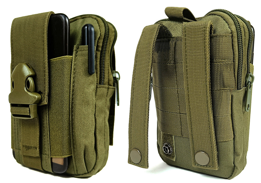 Підсумок-органайзер для телефону, документів та особистих речей олива (тактичний утилітарний, на РПС, пояс, жилет, ремінь, MOLLE) Коломия - фото 1