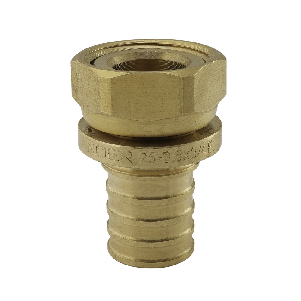 Перехідник з накидною гайкою під плоске ущільнення Koer KA.A08F-25S - 25(3.5mm) x 3/4"F (KR4868) Київ - фото 5