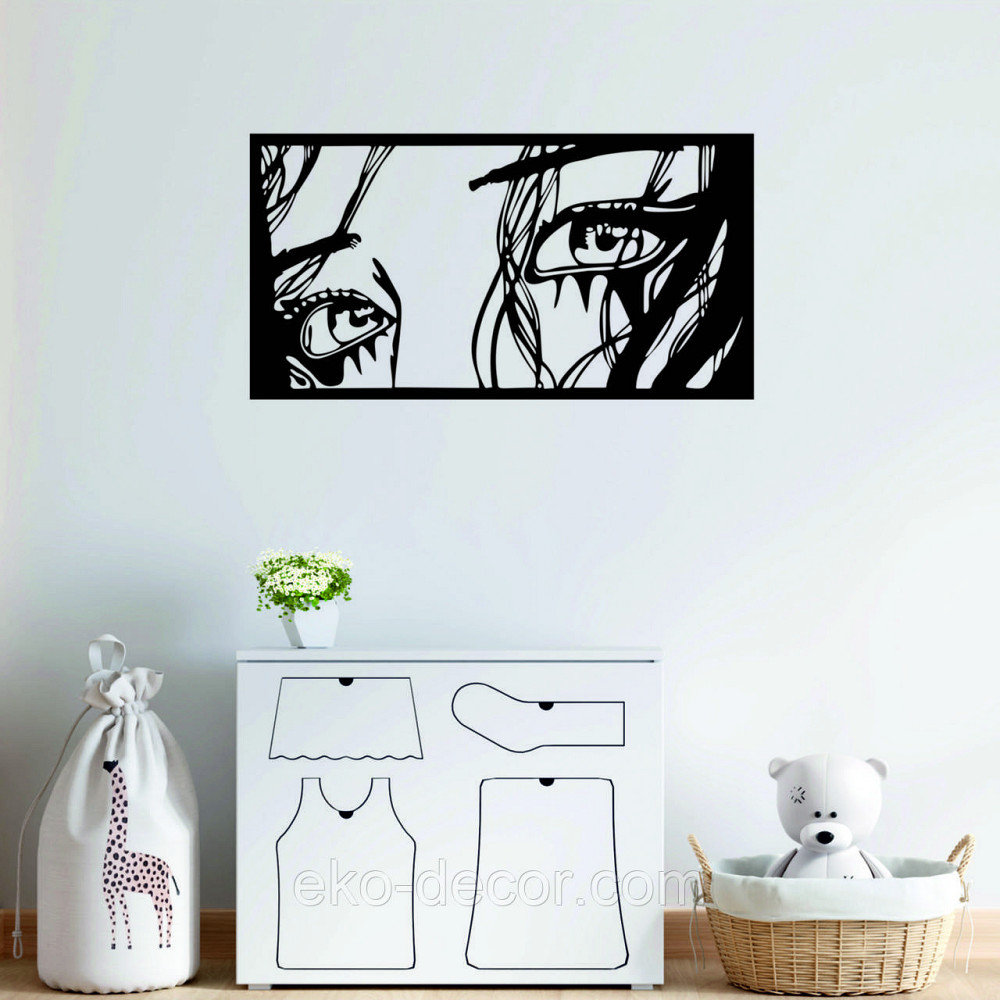Декоративное настенное Панно «Девушка» Декор на стену 110*58 см, Черный Киев - изображение 7