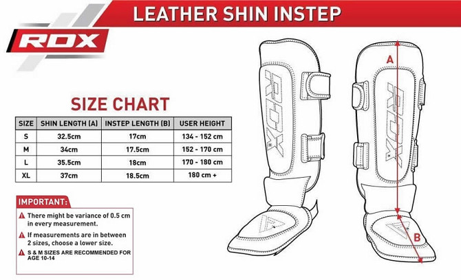 Накладки на ноги, захист гомілки RDX Leather S Каменское - изображение 7