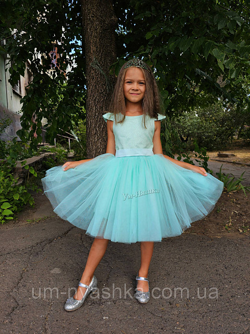 Пышное мятное платье глиттер-крылышки Кривой Рог - изображение 1