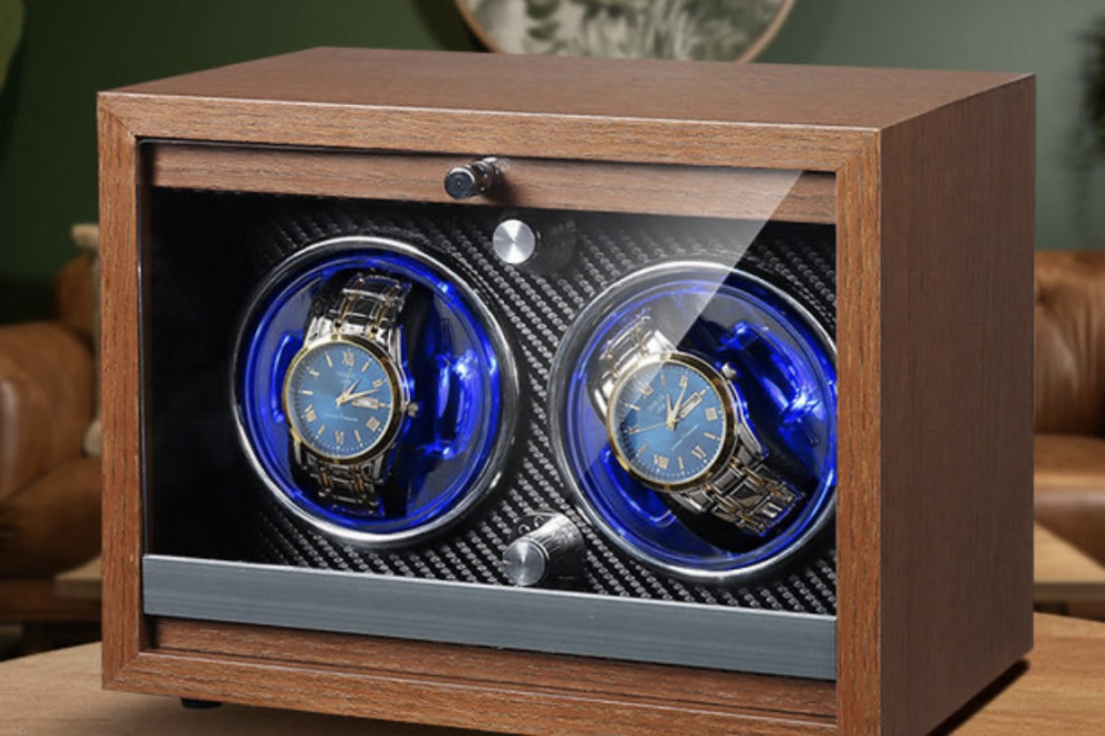Автоматична шкатулка для механічних годинників 2 місця Watch Winder дерев'яний ротатор для автопідзаводу Київ - фото 1