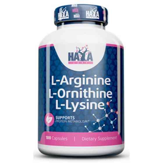 Аргінін, орнітін та лізин Haya Labs L-Arginine L-Ornithine L-Lysine 100 caps Луцьк