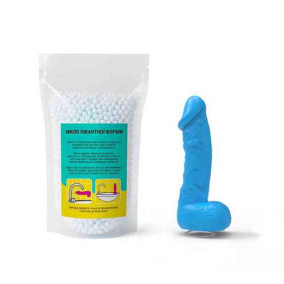 Крафтове мило-член із присоскою Чистий Кайф LARGE Blue, натуральне Sex Aura Київ
