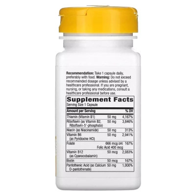 Витамин Nature's Way Комплекс витаминов B, B-50 Complex, 100 капсул (NWY-40511) Винница - изображение 2