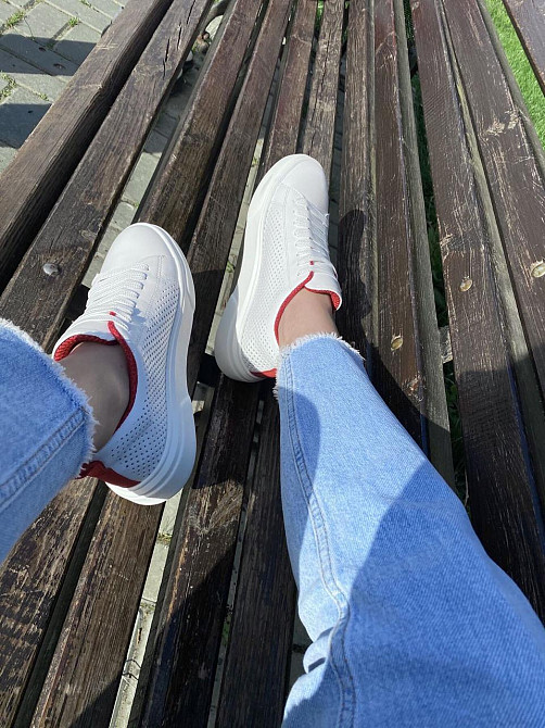 Kentro Кросівки жіночі KENTO 1530 білий/червоний (весна-літо, шкіра натуральна) (3502) Коломия - фото 9